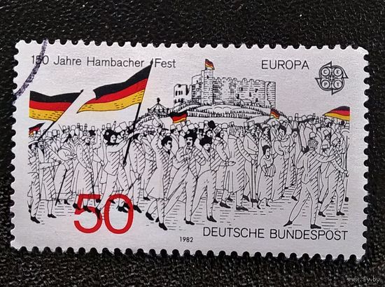 Марка Германия 1982 год 150-летие Гамбахского праздника