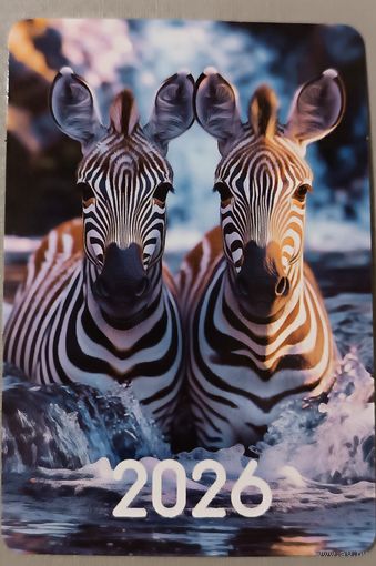 Зебры. Календарик, 2026