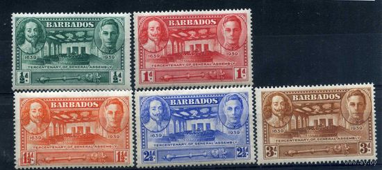 Брит. колония  Барбадос, 300-летие колонии.  полная серия, металлография. 1939 г.  см. условие.