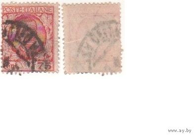 Италия 1926.03._ (Mi)IT241b марка из сер.Король ВЕIII, цветочные композиции - 75с Король Витторио Эмануэле III (1869-1947) с цветочными орнаментами (г) без ВЗ (a1-23 ТОРГ