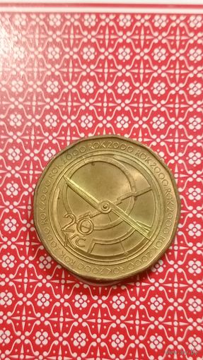 Чехия 20 крон 2000 Миллениум
