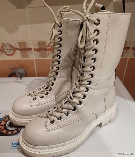 Сапоги женские зимние 37 размер, кремовые