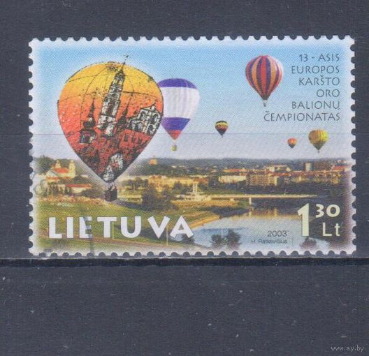 [2467] Литва 2003. Авиация.Воздушные шары. Одиночный выпуск. Гашеная марка.