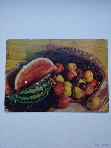 Открытка "Натюрморт", фото П.Смолякова, изд-во "Правда", Москва, 1969