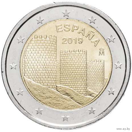 2 евро 2019 Испания Авила UNC из ролла