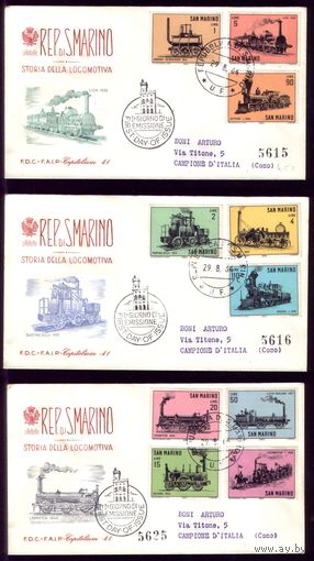 3 КПД 1964 год Сан-Марино Паровозы 814-823