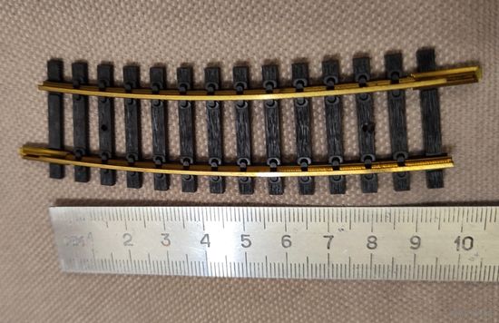 Рельс радиусный R=357,5mm Fleischmann #6026, НО 1:87