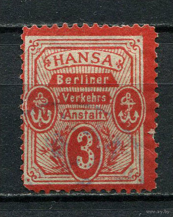 Германия - Берлин (Ганза I) - Местные марки - 1886 - Якорь 2Pf - [Mi.2] - 1 марка. Гашеная.  (Лот 88CV)