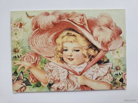 Открытка шляпа девочка