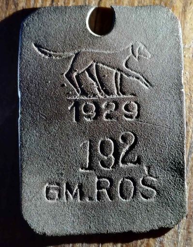 Собачий жетон 1929год