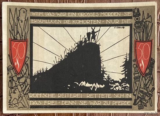 Нотгельд 50 пфеннигов 1920 год. Детмольд,. Веймарская республика