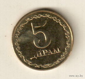 Таджикистан 5 дирам 2019