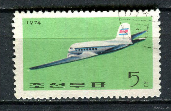 Северная Корея (КНДР) - 1974 - Авиация 5Ch - [Mi.1297] - 1 марка. Гашеная.  (Лот 46HJ)-T41P50