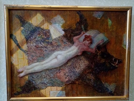 А. Меренков "Nu-nu", холст масло, 84х63см. "Налетай, торопись, покупай живопись!!! сохраняет стены от сырости, вас от ревматизма!!"