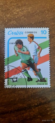 Куба 1989. Чемпионат мира по футболу Италия-90. Марка из серии
