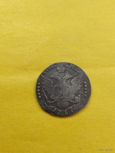 20 копеек 1787 года СПБ. Серебро. Гурт шнур влево, Класс монетка, не частая. СМОТРИТЕ ДР. МОИ ЛОТЫ. Большая распродажа!