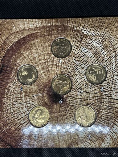 Армения. Набор из 6 монет. 200 драм 2014 г. ФЛОРА ЛИСТЬЯ ДИКИХ ДЕРЕВЬЕВ