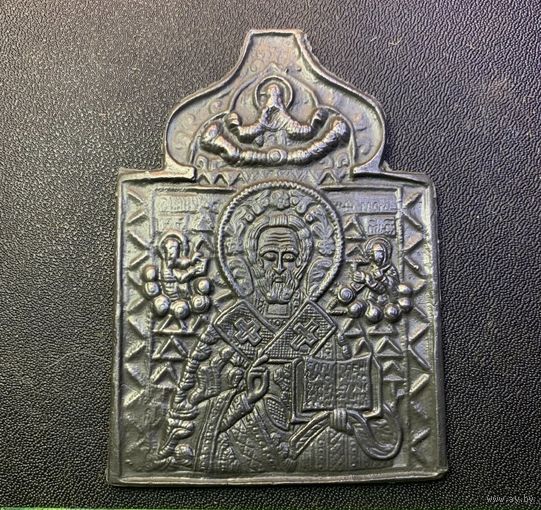 Икона Средник складня Николай Чудотворец XX в