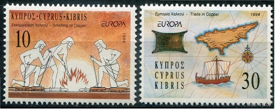 Кипр 1994. Европа CEPT. Открытия и изобретения, парусник  **//АР