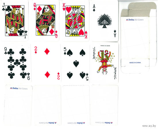 Карты игральные, брендовые Delta Airlines, 56 шт.