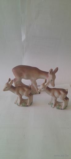 СТАТУЭТКИ ОЛЕНЕНКИ И ОЛЕНИХА. АРТЕЛЬ 1950-Е. ТУРЫГИНО. РЕДКОСТЬ