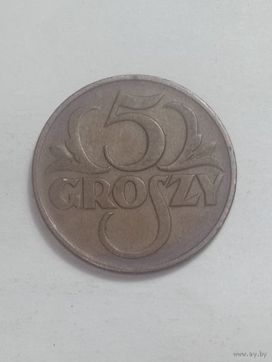 Польша 5 грошей 1936 года .