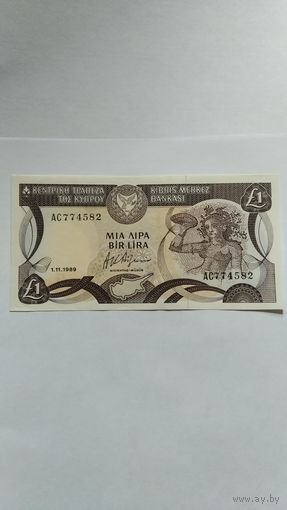 Кипр 1 лира 1989г.