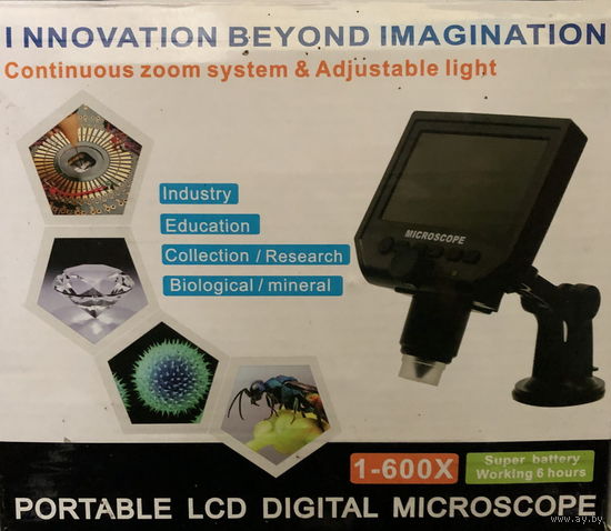 Цифровой электронный микроскоп USB 1-600x 3,6 МП, портативный 8-светодиодный VGA-микроскоп с 4,3-дюймовым HD OLED-экраном
