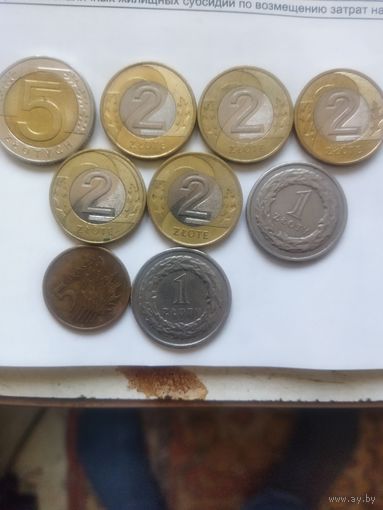 Польские злотые 9 монет