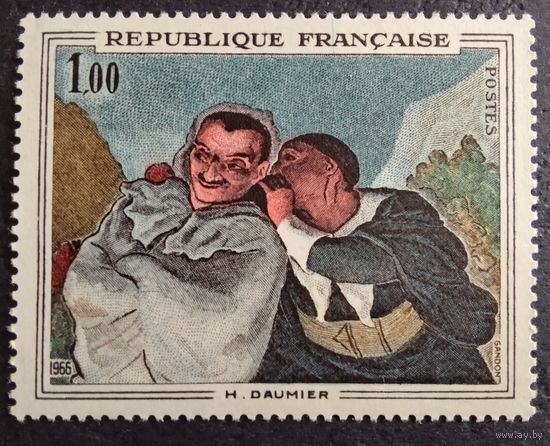 Франция. 1966г. Mi1567**. Оноре Домье. "Кристен и Скопен" Париж. Лувр.