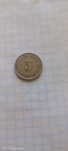 5 пфеннигов 1914 j