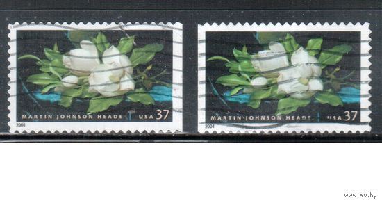 США-2004 (Мих.3851 BD) , гаш., Цветы, Магнолия, Живопись (одиночка), зубцовки(2)