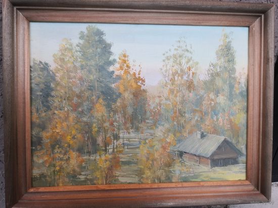 Картина . ОКТЯБРЬ. картон масло. 30*40 см. Пепеляев В. Н. 2016 г.