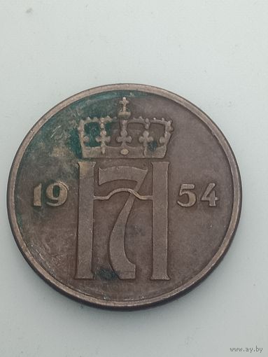 Норвегия 5 эре 1954 года .