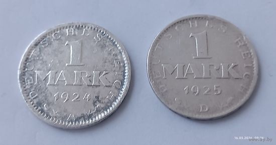 Веймарская республика. 1 марка 1924, 1925