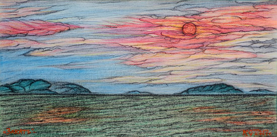 Закат (2), пастель, бумага, 2007, Котов Олег