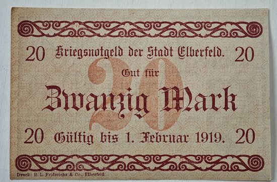 1919 год 20 марок  Германия