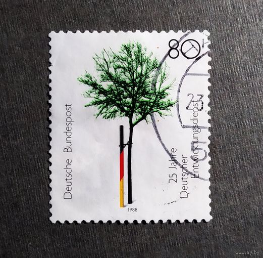 Марка Германия 1988 год 25 лет Службе развития