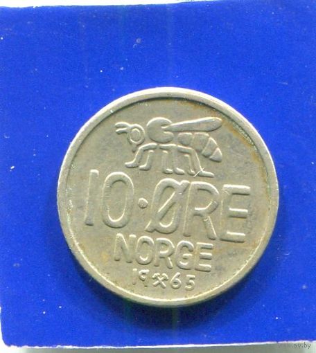 Норвегия 10 эре 1965