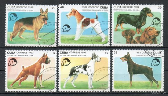 Собаки Куба 1992 год 6 марок