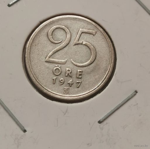 25 эре 1947 г. Серебро. С рубля