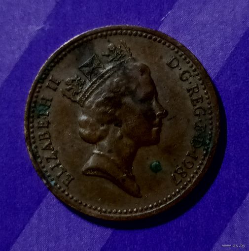 1 пенни 1987 г  Великобритания