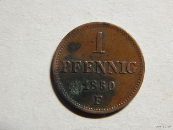 Саксония 1 пфенниг 1850г