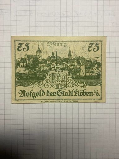 75 пфенингов (нотгельды) г. Германия.-1412