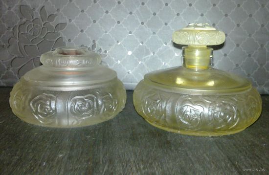 Винтажные флаконы для духов и пудры, стекло