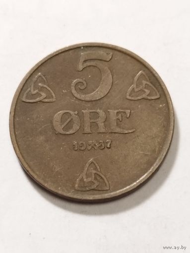 Норвегия 5 оре 1937