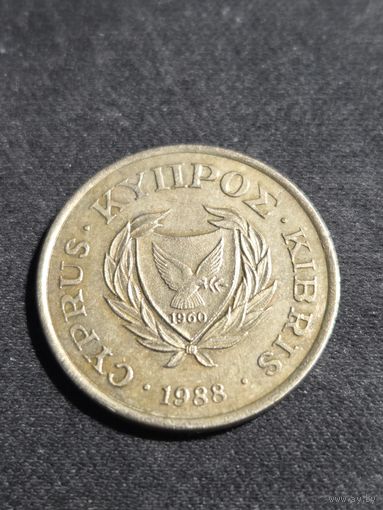 Кипр 2 цента 1988