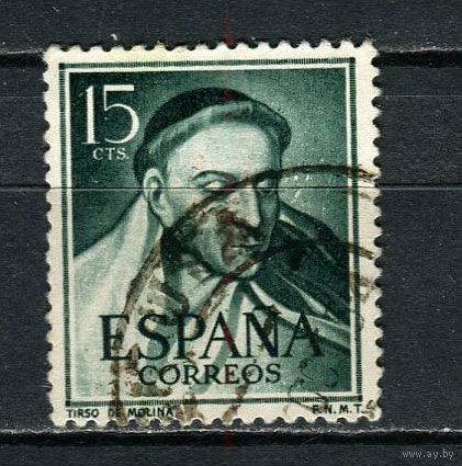 Испания - 1953 - Тирсо де Молина  - испанский драматург, доктор богословия, монах - [Mi. 1018] - полная серия - 1 марка. Гашеная.  (Лот 34Gi)-T2P33