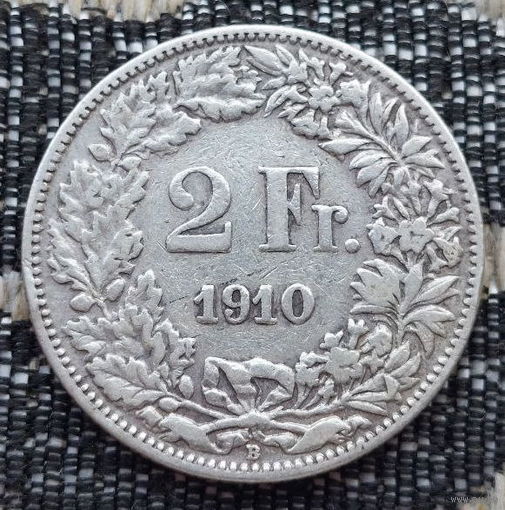 Швейцария 2 франка 1910 года, B. Серебро! Сторгуй за свою цену, предложи обмен!