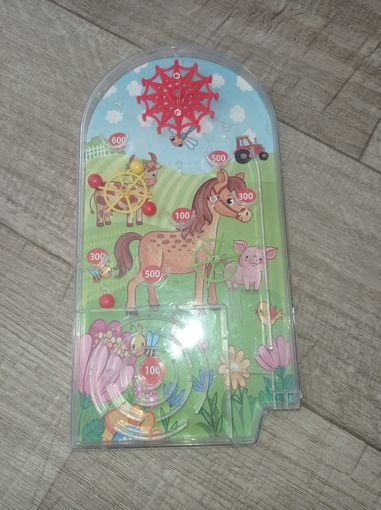 Настольный бильярд, игрушка с шариками. Лошадка, звери. Нет рычажка